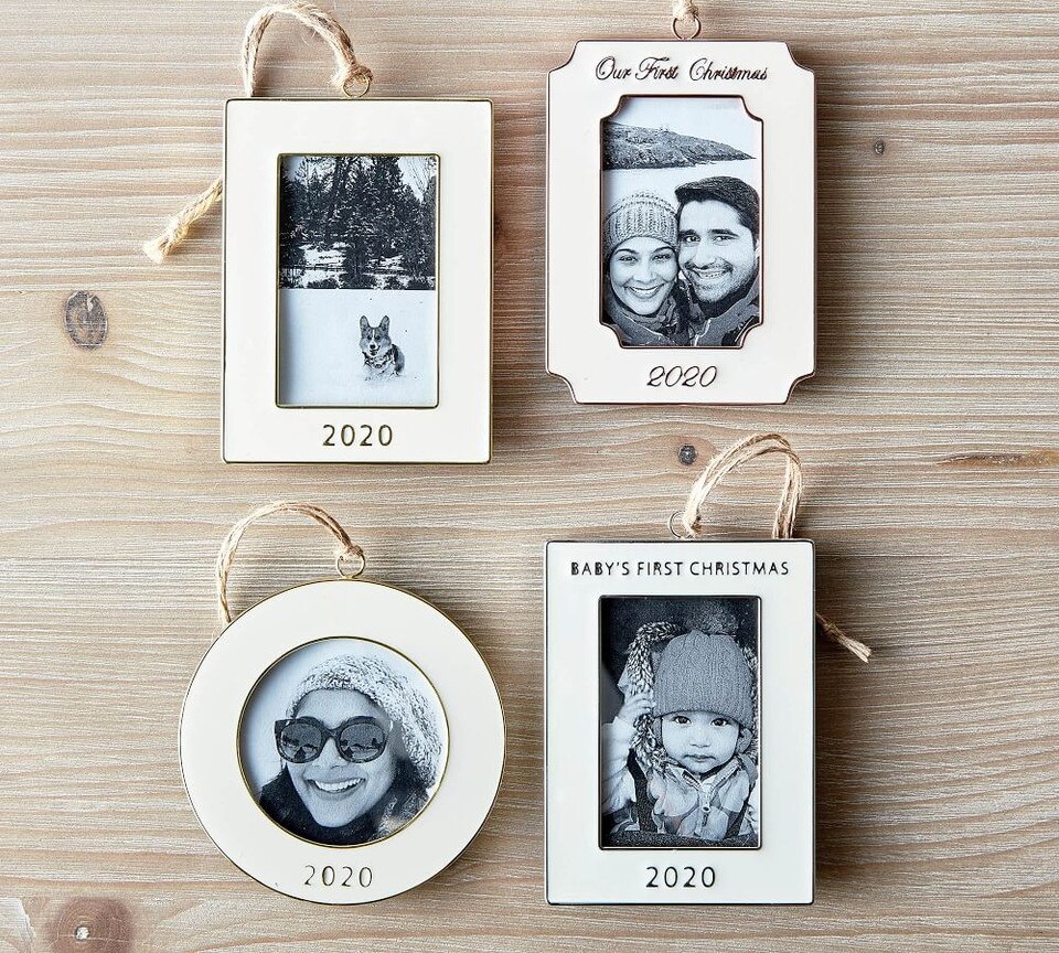 2020 Dated Enamel Frame Ornament - White | Pottery Barn Australia